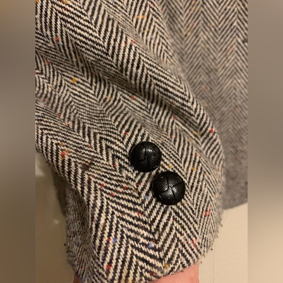 OSCAR DE LA RENTA VTG Wool Blend Tweed Herringbone Two Button Blazer Womens 6 - Picture 5 of 8